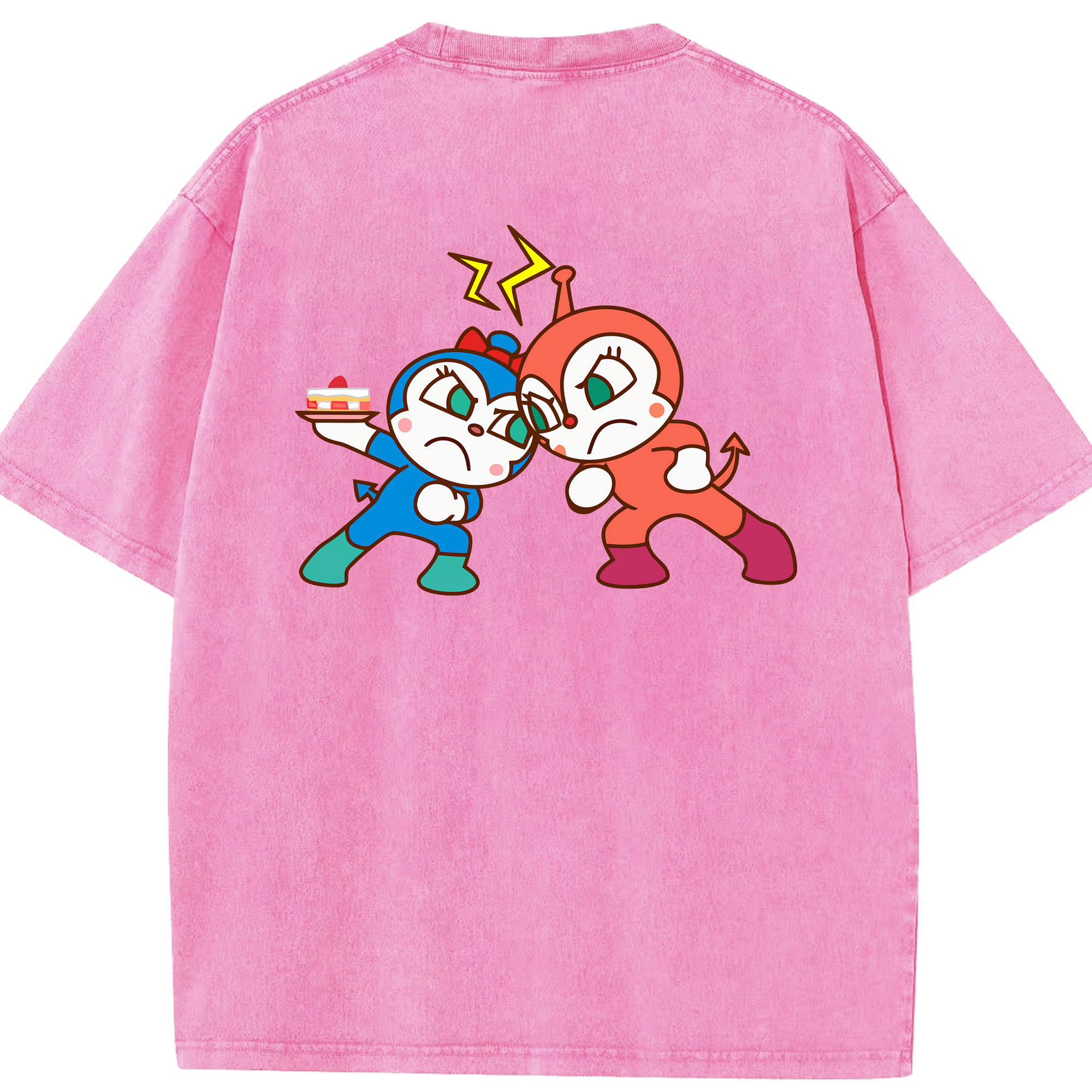 （画像用） アンパンマン Anpanman 綿100% ヴィンテージ風 半袖Tシャツ（背面プリント）
